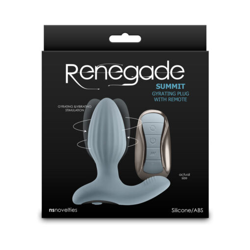 Renegade Summit Rechargeable Gyrating Plug with Remote Gray